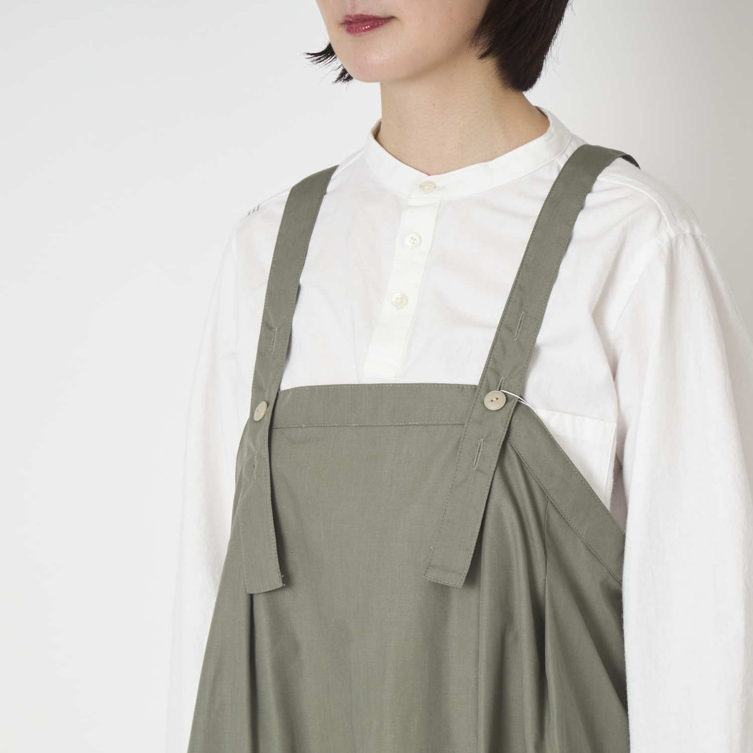 vent blanc/ブロードデザインジャンパースカ―ト